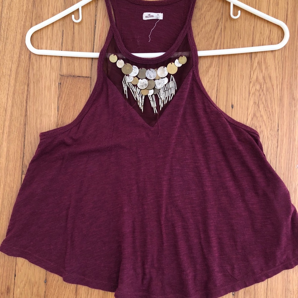 Crop Top with Dangling Gold Charms